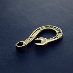 Brass Wrench Keyring Moto KeyChains Wrench Hook Keyrings Moto Key Holders Key Chain Key Rings for Men