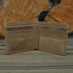 Cool Brown Crocodile Pattern Leather Bifold Small Wallet Leather Mens Brown Billfold Small Wallet Front Pocket Wallet For Men