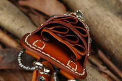 Cool Brown Leather Mens Hairstylist Tool case Barber pouch Scissors Cases Scissors Bag for Men
