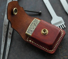Cool Brown Leather Mens Holster Zippo Lighter Case Standard Zippo Lighter Holder with Belt Clip For Men