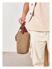 Cool Canvas Leather Mens Sling Pack Chest Bag Canvas Sling Backpack Sling Bag For Men