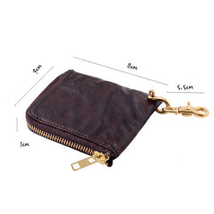 Cool Coffee Leather Mens Small Biker Chain Wallets Front Pocket Chain Wallet Small Wallet For Men