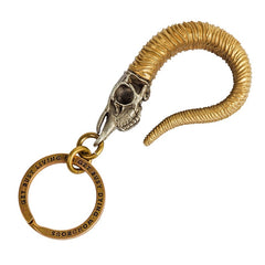Cool Goat Horn Brass Keyring Moto KeyChains Goat Horn Keyring Moto Key Holders Key Chain Key Ring for Men