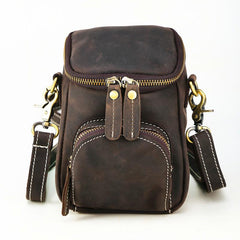 Leather Belt Pouch Men's Belt Bag Mini Shoulder Bag Waist Bag Mini Messenger Bag For Men