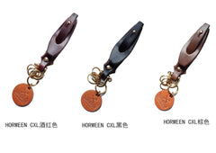 Cool Brown Leather Keyrings Moto KeyChains Handmade Leather Brass Keyring Key Holder Key Chains Key Rings for Men