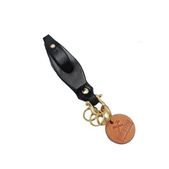 Cool Brown Leather Keyrings Moto KeyChains Handmade Leather Brass Keyring Key Holder Key Chains Key Rings for Men