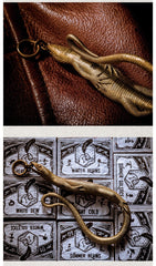 Cool Lizard Brass Keyring Moto KeyChains Lizard Keyring Moto Key Holders Key Chain Key Ring for Men