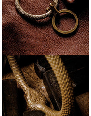 Cool Ouroboros Brass Keyring Moto KeyChains Ouroboros Keyring Moto Key Holders Key Chain Key Ring for Men