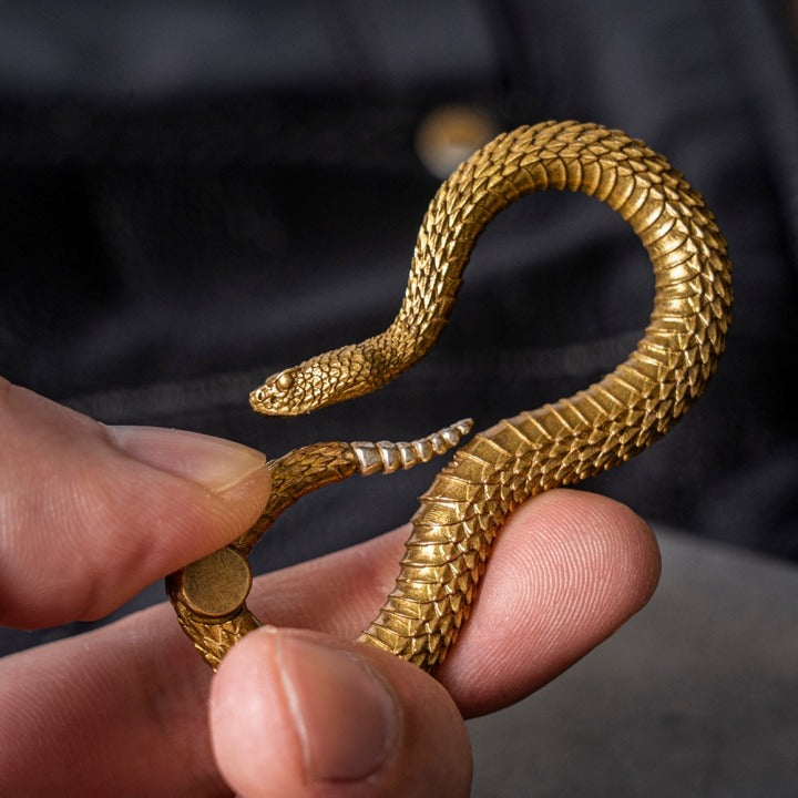 Cool Rattlesnake Brass Keyring Moto KeyChain Snake Keyring Moto Key Holders Key Chain Key Ring for Men