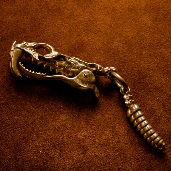 Cool Rattlesnake Skull Brass Keyring Moto KeyChain Snake Skull Keyring Moto Key Holders Key Chain Key Ring for Men