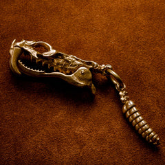 Cool Rattlesnake Skull Brass Keyring Moto KeyChain Snake Skull Keyring Moto Key Holders Key Chain Key Ring for Men