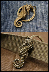 Cool Seahorse Brass Keyring Moto KeyChain Seahorse Keyring Moto Key Holders Key Chain Key Ring for Men