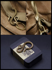 Cool Snake Brass Keyring Moto KeyChain Hook Snake Keyring Moto Key Holders Key Chain Key Ring for Men