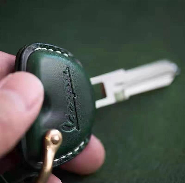 Cool Vespa Motorcycle Key Cover Holders Brown Vespa Handmade Key Case Keychain Keyring For T100 Triumph
