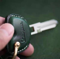 Cool Vespa Motorcycle Key Cover Holder Green Vespa Handmade Key Case Keychain Keyring For T100 Triumph
