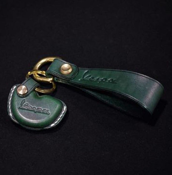 Cool Vespa Motorcycle Key Cover Holder Green Vespa Handmade Key Case Keychain Keyring For T100 Triumph