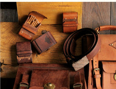 Cool Wooden Leather Mens 20pcs Cigarette Cases With Belt Loop Best Cigarette Holder Box for Men