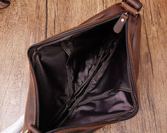 Cool Vintage Brown Leather Chest Bag Sling Bag Sling Crossbody Bag For Men
