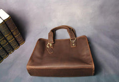 Cool Brown Coffee Leather Mens Briefcase 12inch Work Handbag Business Bag for Men