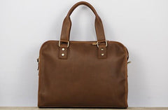 Cool Brown Coffee Leather Mens Briefcase 12inch Work Handbag Business Bag for Men