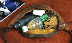 Cool Vintage Brown Mens Leather Fanny Pack Belt Bags Waist Bag For Men