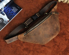 Cool Vintage Brown Mens Leather Fanny Pack Belt Bags Waist Bag For Men