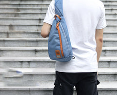 Cool Nylon Casual Men's Black Chest Bag One Shoulder Backpack For Men