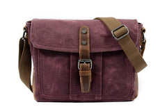 Cool Waxed Canvas Leather Mens Casual Green Gray Motorcycle Side Bag Messenger Bag Backpack For Men