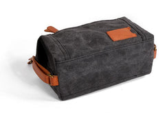 Cool Canvas Leather Mens Large Clutch Bag Handbag Storage Bag Wash Bag For Men