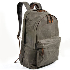Waxed Canvas Mens Large College 14'' Computer Black Backpack Travel Backpack for Men