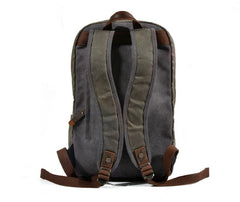Waxed Canvas Mens Large College 14'' Computer Black Backpack Travel Backpack for Men