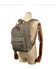 Waxed Canvas Mens Large College 14'' Computer Black Backpack Travel Backpack for Men