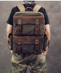Waxed Canvas Leather Mens 15