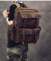 Waxed Canvas Leather Mens 15
