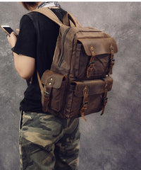 Waxed Canvas Leather Mens 15