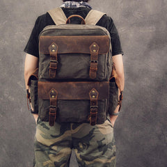 Waxed Canvas Leather Mens 15