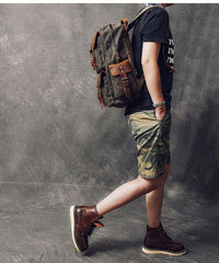 Waxed Canvas Leather Mens 15