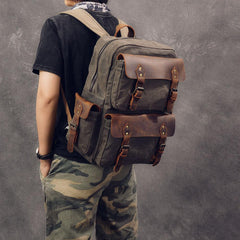 Waxed Canvas Leather Mens 15