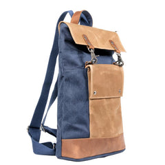 Cool Canvas Leather Mens Womens British 14'' Style College Computer Backpack Travel Backpack for Men