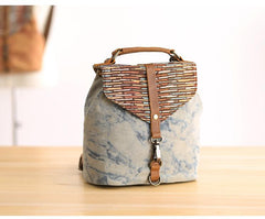 Cute Canvas Leather Mens Womens Small Pink Backpack Khaki Travel Backpack College Backpack for Men