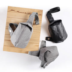 Cool OXFORD CLOTH PVC Black Men's One Shoulder Backpack Sling Bag For Men