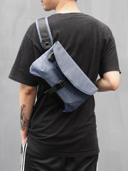 Cool Oxford Cloth PVC Men's Sling Bag Chest Bag One Shoulder Backpack For Men