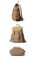 Cute Canvas Womens Mens Classic 14‘’ Green Computer Backpack White Women's School Backpack Travel Backpack for Men