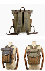 Cool Canvas Retro Mens Large Waterproof Travel Bag Computer Bag Student Backpack for Men