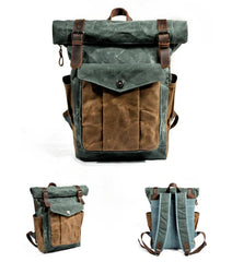 Cool Canvas Retro Mens Large Waterproof Travel Bag Computer Bag Student Backpack for Men