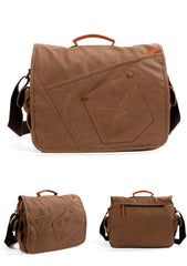 Cool Casual Canvas Mens 15.6'' Side Bag Shoulder Bag Large Messenger Bag For Men