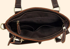 Cool Black Coffee Leather Tote Work Bag Handbag Briefcase Shoulder Bag For Men