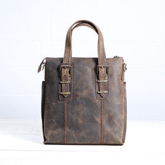 Cool Coffee Leather Mens Briefcase Work Bag Laptop Bag Business Bag for Men