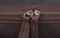Cool Dark Brown Leather Mens Tablet Messenger Bag Small Side Bag Courier Bag For Men