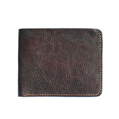 Cool Distressed Brown Leather Mens SMall Wallet billfold Wallet Bifold Front Pocket Wallet For Men